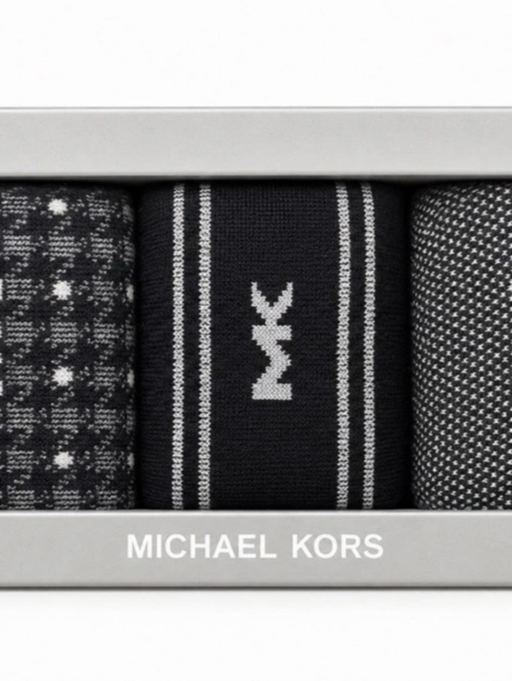 Michael Kors 3 Pair Men's Crew Socks Men's Crew Socks Black & Gray NWT